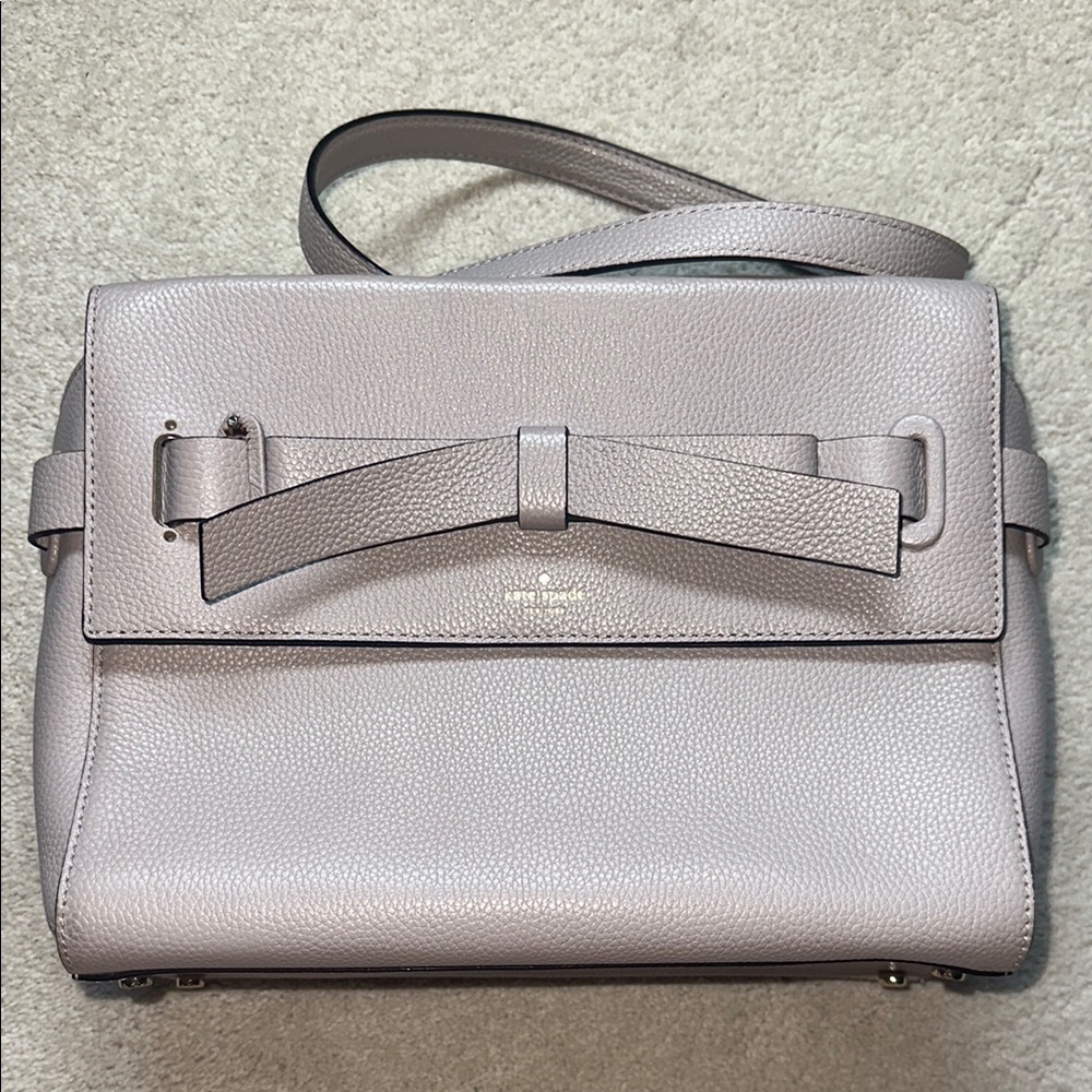 Kate Spade Gray Shoulder Bag with Bow Detail